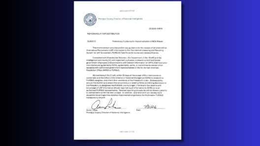 First page of the unclassified July 31, 2026 ODNI memorandum on implementing a UAP nondisclosure-agreement waiver.