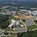 Aerial view of NASA's Goddard Space Flight Center in Greenbelt, Maryland, where librarians conducted technical research for NASA's UAP research director.